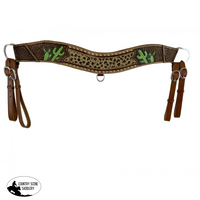 New! .showman ® Hand Painted Cactus Tripping Collar With Hair On Cheetah Inlay.