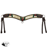 Showman ®® Hand Painted Rose tripping collar with gold snakeskin inlay - Country Scene Saddlery and Pet Supplies