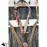 New! ~Showman ® Hand Painted Sunflower Browband Headstall And Breastcollar.