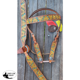 Showman ® Hand Painted Sunflower Browband Headstall And Breastcollar.