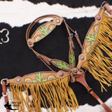 New! Showman ® Hand Painted Sunflower Headstall And Breastcollar. Breastplate