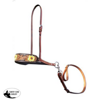 New!~ Showman ® Hand Painted Sunflower Leather Tie Down Noseband And Strap.