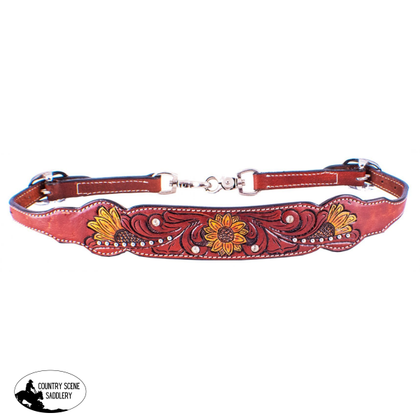 New! Showman ® Hand Painted Sunflower Wither Strap. Strap