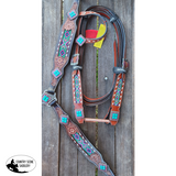 Showman® Headstall and breast collar with beaded inlay. - Country Scene Saddlery and Pet Supplies