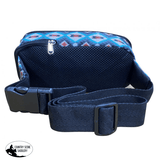 Showman ® Hip Pack (Fanny Pack) Bag with Blue Aztec design. - Country Scene Saddlery and Pet Supplies