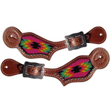 New! Showman ® Hot Pink Navajo Beaded Inlay Spur Strap.