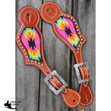 Showman ® Hot Pink Navajo beaded inlay Spur Strap. - Country Scene Saddlery and Pet Supplies