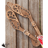 Showman ® Ladies Chocolate Rough Out Leather spur straps with Black buck stitch trim - Country Scene Saddlery and Pet Supplies