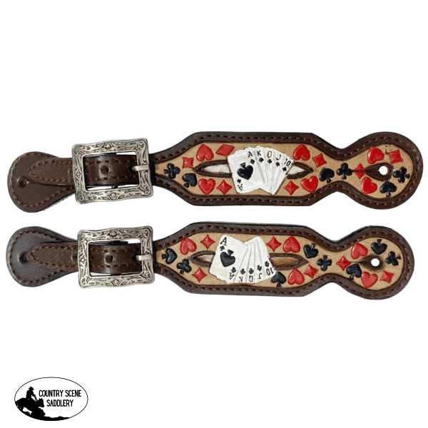 Showman ® Ladies Royal Flush Painted Leather Spur Straps. Mule Tape Halters