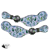 New! Showman ® Ladies Size Cactus Print Spur Straps. Filigree / Painted Print Spur Straps