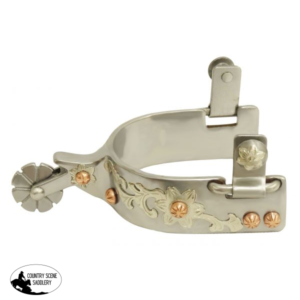 Showman ® Ladies Stainless Steel Spur With Copper Studs Spurs