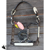 *Showman ® leather full horse size silver show halter. - Country Scene Saddlery and Pet Supplies