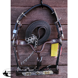 Showman ® leather mini size silver show halter. - Country Scene Saddlery and Pet Supplies
