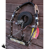 Showman ® leather mini size silver show halter. - Country Scene Saddlery and Pet Supplies