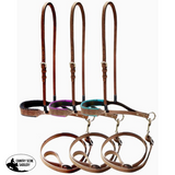 Showman ® Leather noseband and tiedown with colorful rawhide - Country Scene Saddlery and Pet Supplies