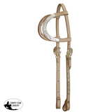 Showman ® Leather silver double ear headstall with 7' split reins. - Country Scene Saddlery and Pet Supplies