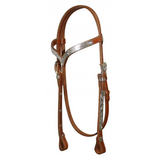 Showman ® Leather silver v-brow style headstall - Country Scene Saddlery and Pet Supplies