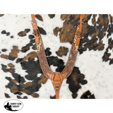 Showman ® Leather Sunflower Tooled/Cheetah Hair on Cowhide Pulling Breast Collar - Country Scene Saddlery and Pet Supplies