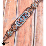 New! Showman ® Light Blue Beaded Headstall and Breast Collar Set. - Country Scene Saddlery and Pet Supplies