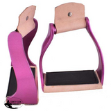 New! Showman ® Lightweight Color Coated Twisted Angled Aluminum Stirrups. Pink