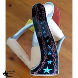 Showman ® Lightweight twisted angled aluminum stirrups with barbwire star design. - Country Scene Saddlery and Pet Supplies