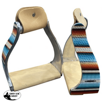 Showman ® Lightweight Twisted Angled Aluminum Stirrups With Serape Print Stirrups