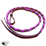 Showman ® Medium Leather Over & Under Pink Whips