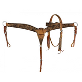 Showman ® Medium Oil Browband Leather Headstall And Breast Collar Set Halters
