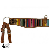 Showman ® Medium oil leather tripping collar with wool serape saddle blanket inlay. This tripping collar - Country Scene Saddlery and Pet Supplies