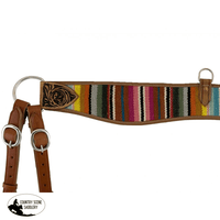 Showman ® Medium Oil Leather Tripping Collar With Wool Serape Saddle Blanket Inlay. This Tripping
