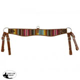 Showman ® Medium Oil Leather Tripping Collar With Wool Serape Saddle Blanket Inlay. This Tripping