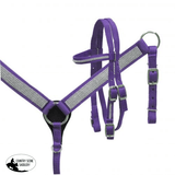 New! Showman ® Mini/ Small Pony Nylon headstall and breast collar set with crystals. - Country Scene Saddlery and Pet Supplies