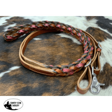 Showman ® Miracle Braid Leather Contest/Roping Rein With Buckles. Western Saddles