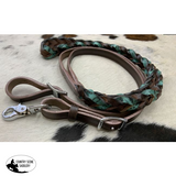 Showman ® Miracle Braid Leather Contest/Roping Rein With Buckles. Western Saddles