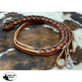 Showman ® Miracle Braid leather contest/roping rein with buckles. - Country Scene Saddlery and Pet Supplies