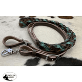 Showman ® Miracle Braid leather contest/roping rein with buckles. - Country Scene Saddlery and Pet Supplies