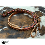 Showman ® Miracle Braid leather contest/roping rein with buckles. - Country Scene Saddlery and Pet Supplies