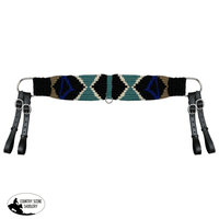 Showman ® Mohair Wool Multi-Strand Tripping Collar - Black/Teal/Blue Breastplates