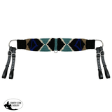 Showman ® Mohair Wool Multi-Strand Tripping Collar - Black/Teal/Blue Breastplates