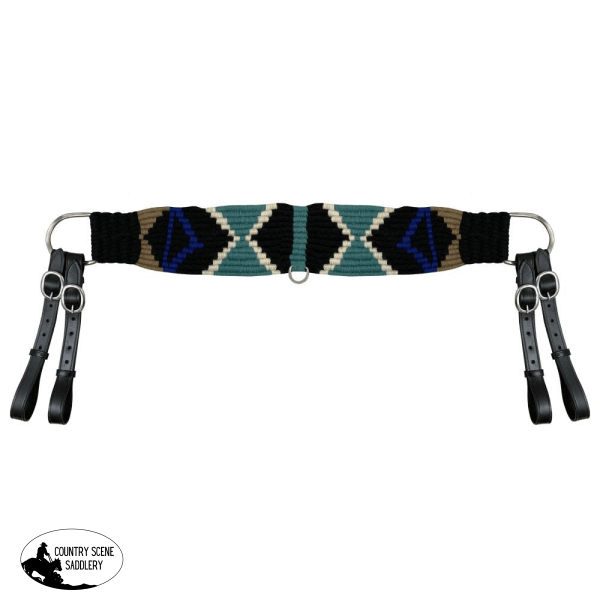 Showman ® Mohair Wool Multi-Strand Tripping Collar - Black/Teal/Blue Breastplates