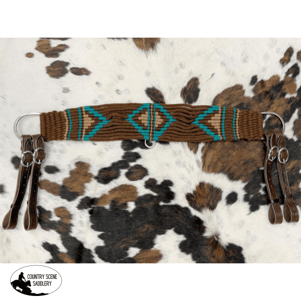 Showman ® Mohair Wool Multi-Strand Tripping Collar - Brown/Teal Tack Sets