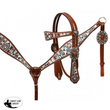 Showman ® Multi Color Navajo diamond print headstall and breast collar set. - Country Scene Saddlery and Pet Supplies