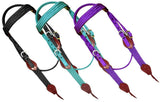 New! Showman ® Nylon Brow Band Headstall and Breast collar set with leather accents. - Country Scene Saddlery and Pet Supplies