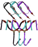 New! Showman ® Nylon Brow Band Headstall and Breast collar set with leather accents. - Country Scene Saddlery and Pet Supplies