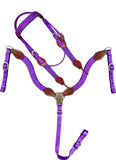 New! Showman ® Nylon Brow Band Headstall and Breast collar set with leather accents. - Country Scene Saddlery and Pet Supplies