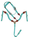 New! Showman ® Nylon Brow Band Headstall and Breast collar set with leather accents. - Country Scene Saddlery and Pet Supplies