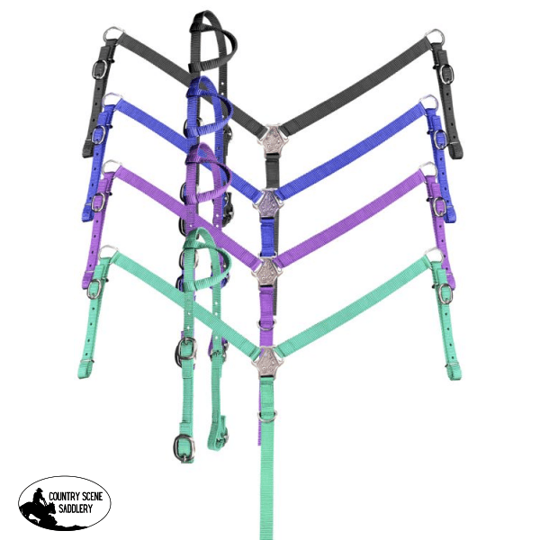 Showman ® Nylon One Ear Headstall Set Nylon/Synthetic Headstalls