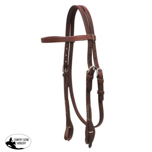 Showman ® Oiled Harness Leather Headstall With Quick Change Bit Loops. Western Bridle