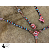 New! Showman ® One Ear Beaded Headstall And Breast Collar Set Animals & Pet Supplies