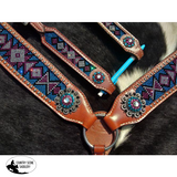 New! Showman ® One Ear Headstall And Breast Collar Set.